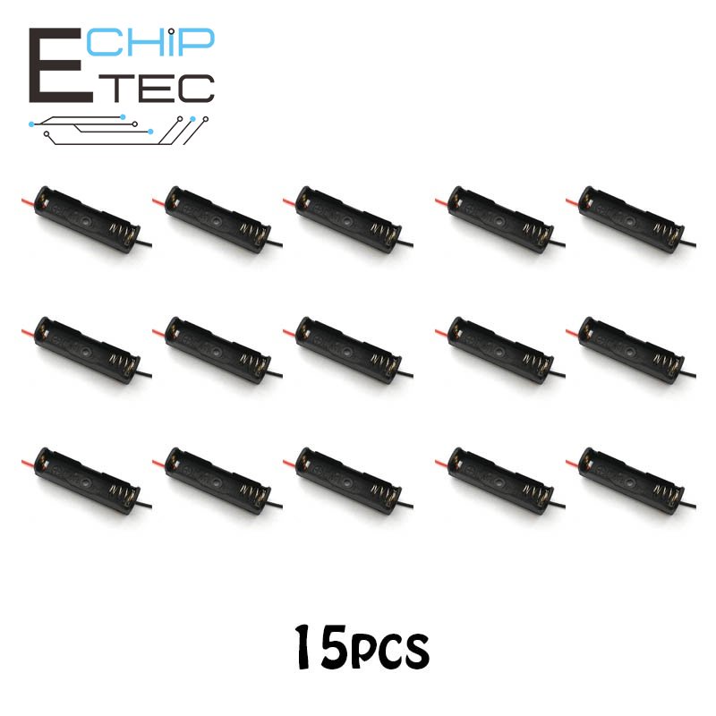 Hộp Đựng Pin AAA 15 Ngăn Có Dây Dẫn DIY Ốp