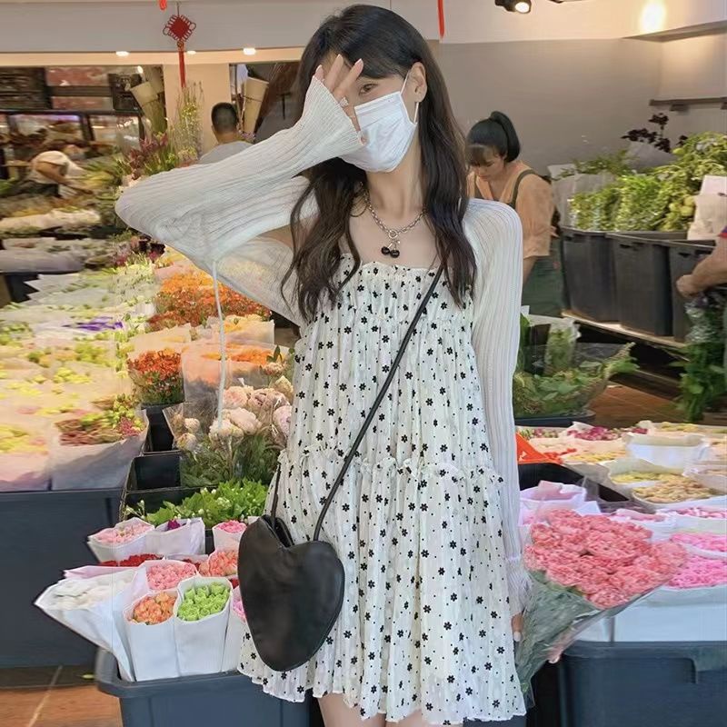 Đầm Hai Dây Họa Tiết Hoa Thời Trang Mùa Hè 2023 Mới Cho Nữ