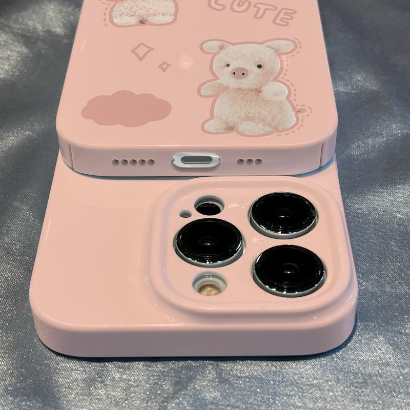 Ốp Điện Thoại Màu Hồng Họa Tiết Heo Dễ Thương Cho Iphone 148iphone12promax 137xs xr 11 / Apple plus / 0QQN