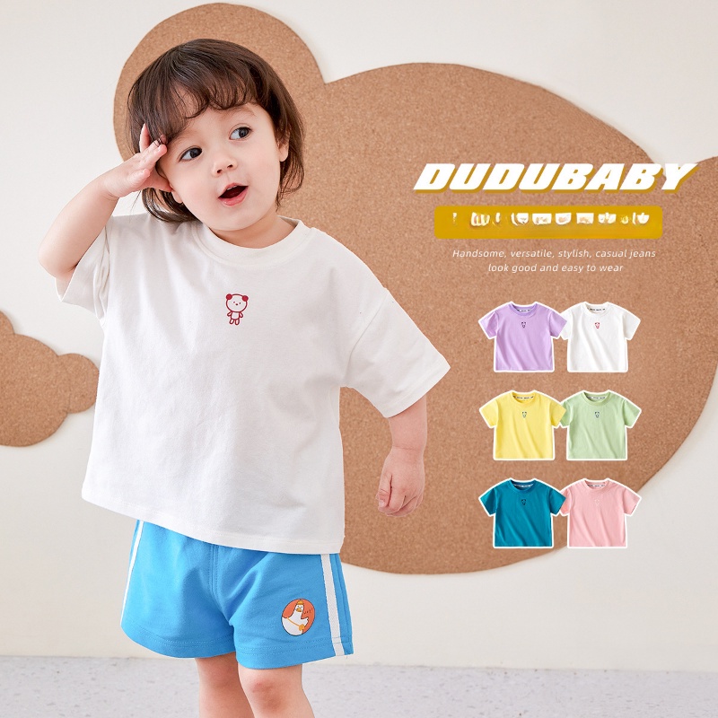 Áo Thun Cotton Tay Ngắn Mùa Hè Mẫu Mới 2023 Dành Cho Bé Trai