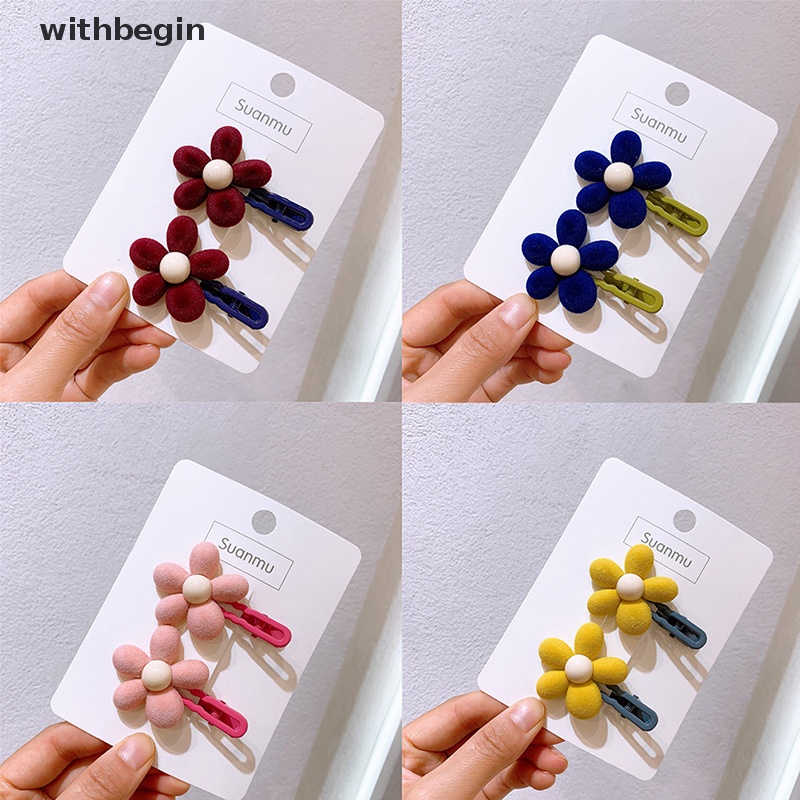 1 Cặp Kẹp Tóc Hình Hoa Nhiều Màu Sắc Ngọt Ngào Cho Nữ