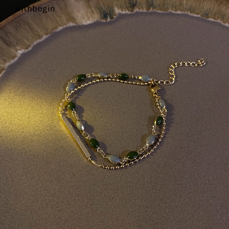 Vòng Tay Hai Lớp Đính Hạt Màu Sắc Phong Cách Pháp Cổ Điển Tùy Chỉnh Thời Trang Cho Nữ