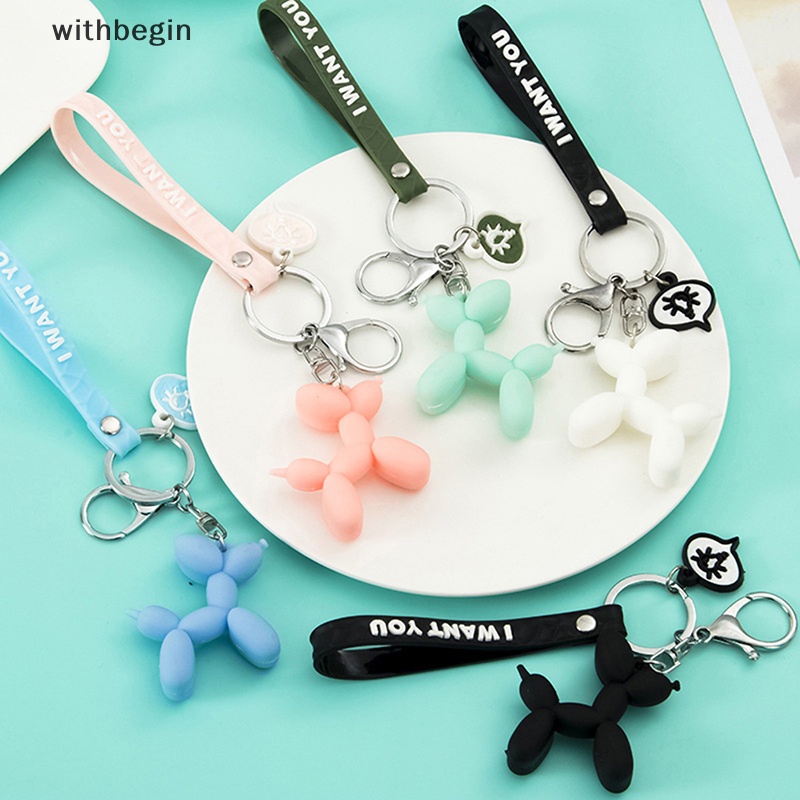 Móc Khóa Hình Chú Chó Và Bong Bóng Dễ Thương Sáng Tạo