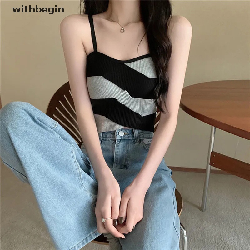 Áo Croptop Kiểu Dáng Đơn Giản Phong Cách Hàn Quốc Thời Trang Mùa Hè Quyến Rũ Cho Nữ