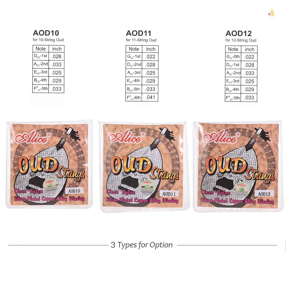 Bộ Dây Đàn Alice AOD11 11 Trục (G-D-A-E-B-F) Bằng Hợp Kim Đồng Mạ Bạc (. 022-.041)