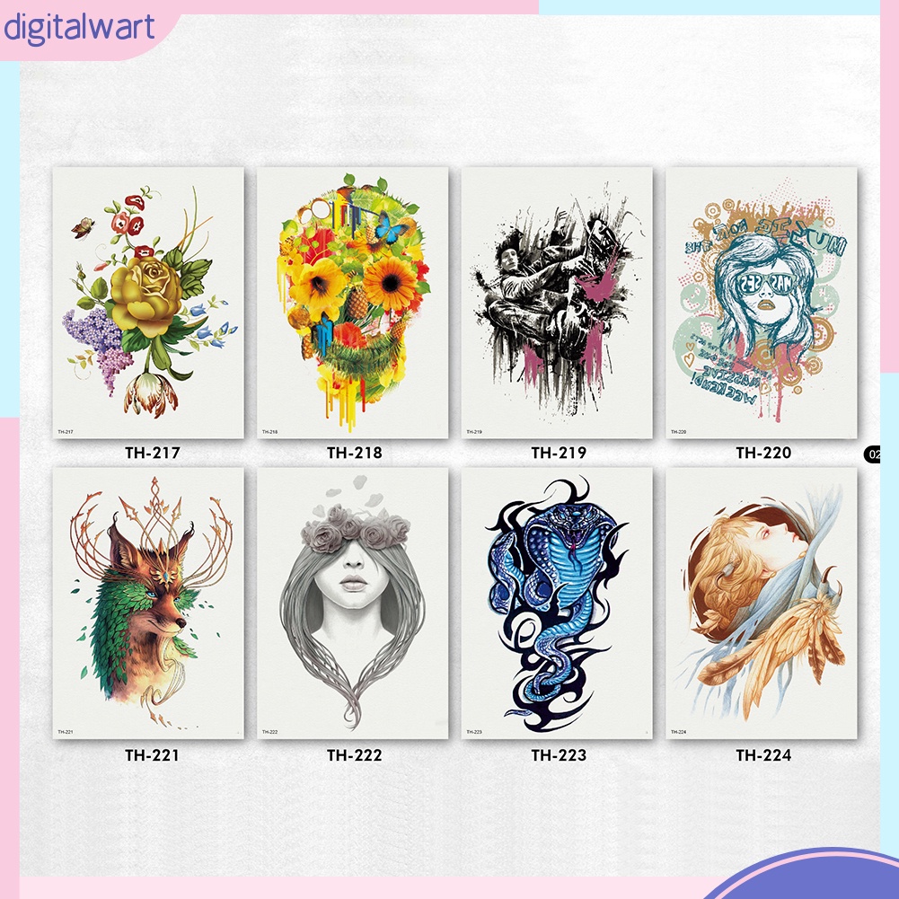 Hình Xăm Dán Tạm Thời Họa Tiết Hoa Kích Thước 148X210Mm