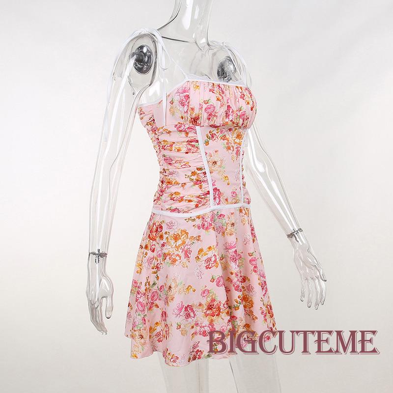 Đầm Hai Dây Họa Tiết Hoa Xinh Xắn Thời Trang Mùa Hè Cho Nữ