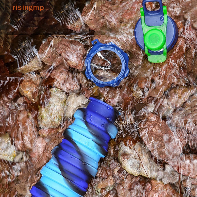 Bình Đựng Nước 500ML Bằng Silicon Họa Tiết Rằn Ri Có Thể Gấp Gọn Tiện Dụng Mang Theo Du Lịch / Leo Núi