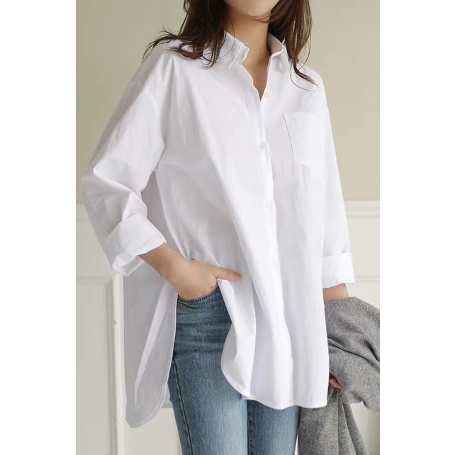 Áo Sơ Mi Nữ Tay Dài Dáng Rộng Phong Cách Mới