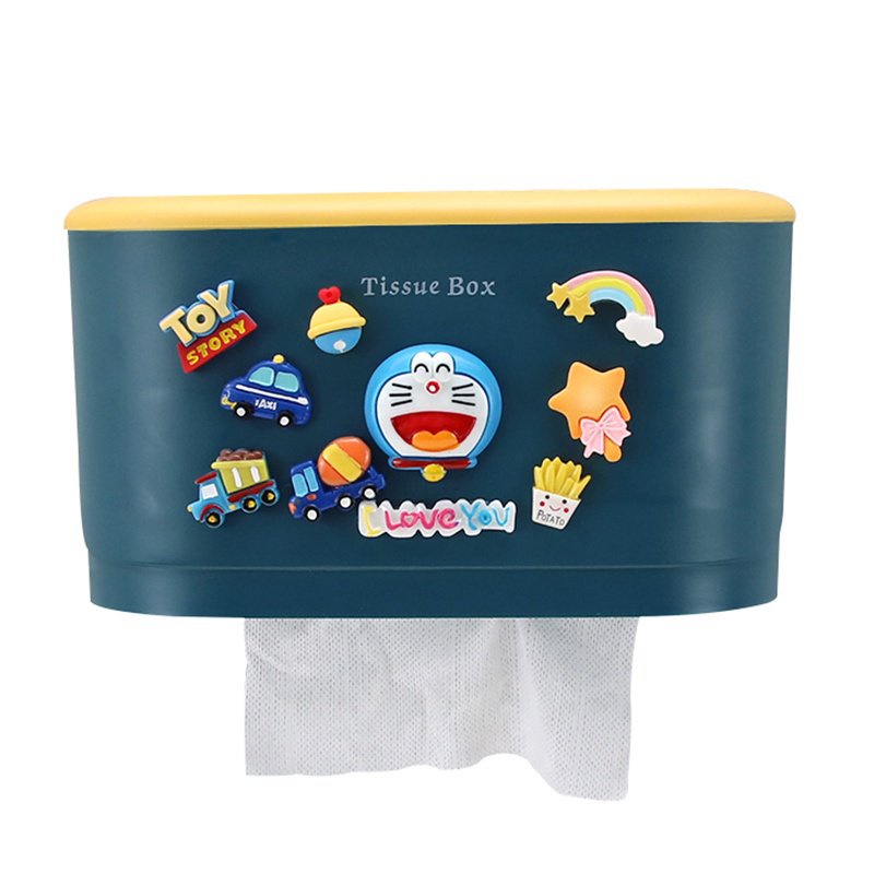 Hộp Đựng Khăn Giấy Gắn Tường Đục Lỗ Họa Tiết Hoạt Hình Dễ Thương