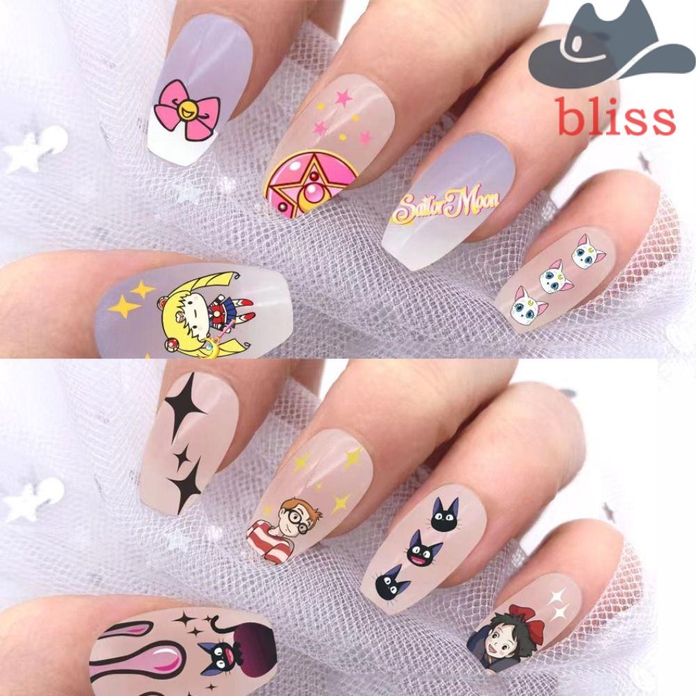 Miếng Dán Trang Trí Móng Tay Hình Hoạt Hình Thủy Thủ Mặt Trăng Kiki