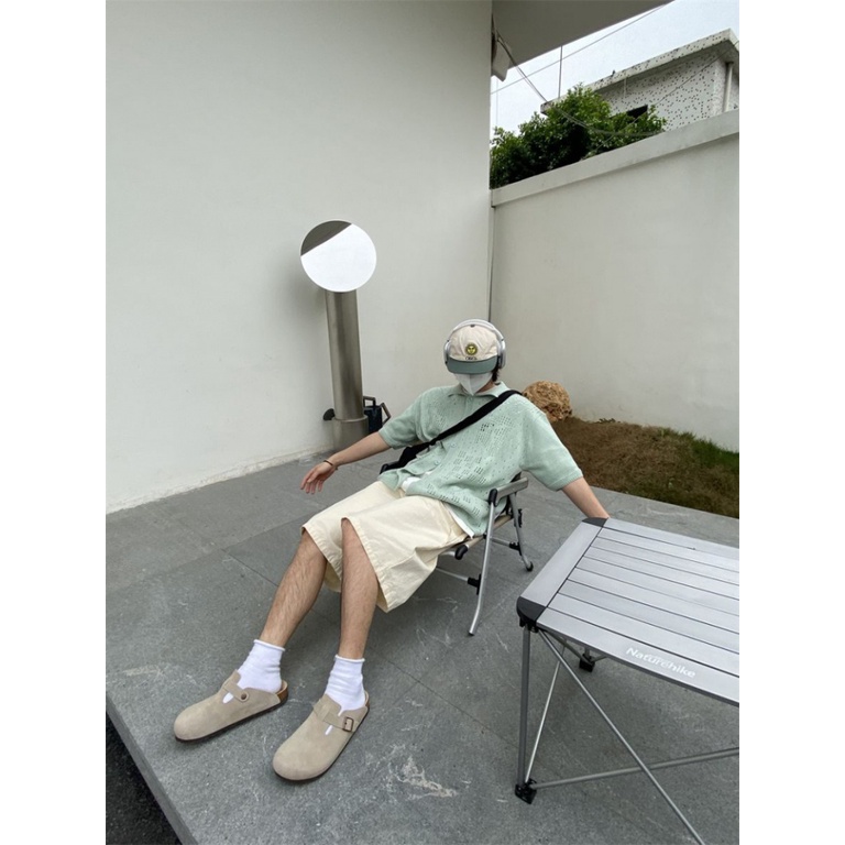 Áo Dệt Kim Tay Ngắn Dáng Rộng Phong Cách Retro Thời Trang Mùa Hè Dành Cho Nam Và Nữ