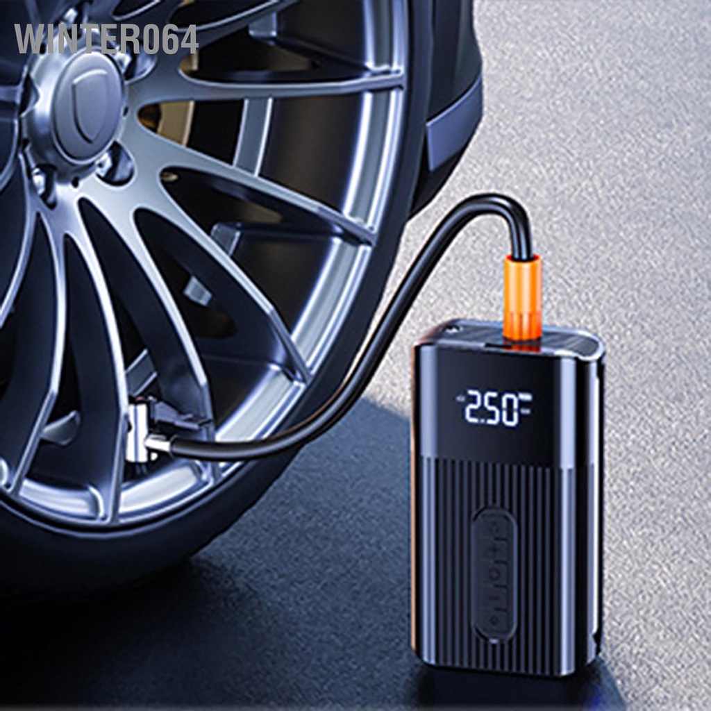 Winter064 Máy Bơm Hơi Lốp Xe Di Động Làm Đầy Nhanh Màn Hình Kỹ Thuật Số Lớn Công Suất Đôi Không Khí Điện Mini Cho Ô Tô Đạp
