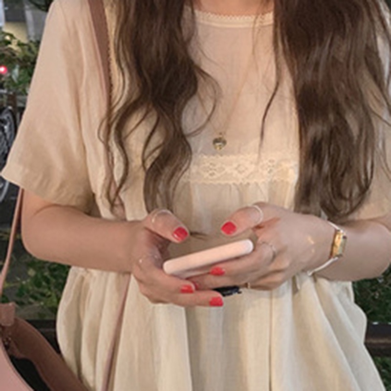 IELGY    Áo Sơ Mi Tay Ngắn Dáng Rộng Phong Cách hong kong Cổ Điển Thời Trang Cho Nữ