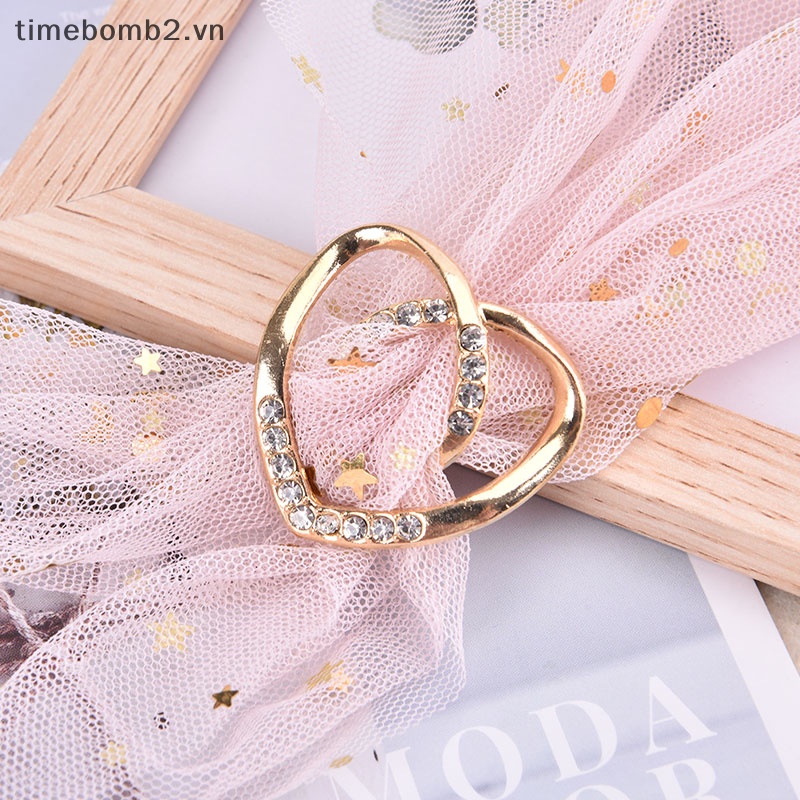 {Timebomb} Ghim Cài Khăn Choàng Lụa Pha Lê Hình Trái Tim Cho Nữ