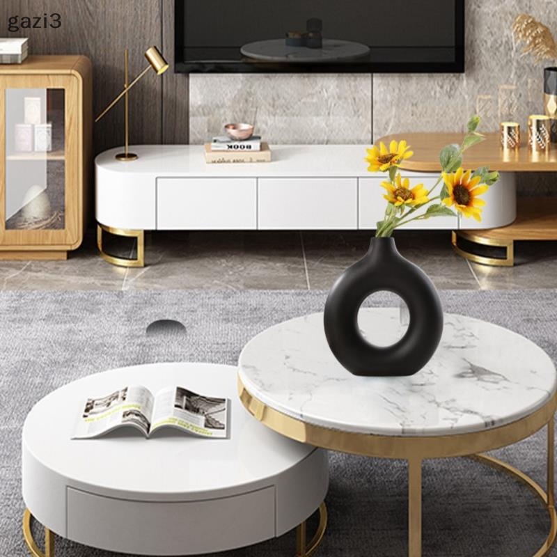 Bình Hoa Hình Tròn Bằng Gốm Thiết Kế Đục Lỗ Phong Cách Bắc Âu Trang Trí Nhà Cửa