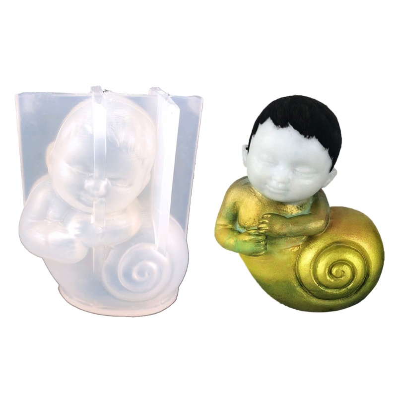 Khuôn Silicone Làm Nến Xà Phòng Hình Ốc Sên 3D Chống Dính Có Thể Tái Sử Dụng