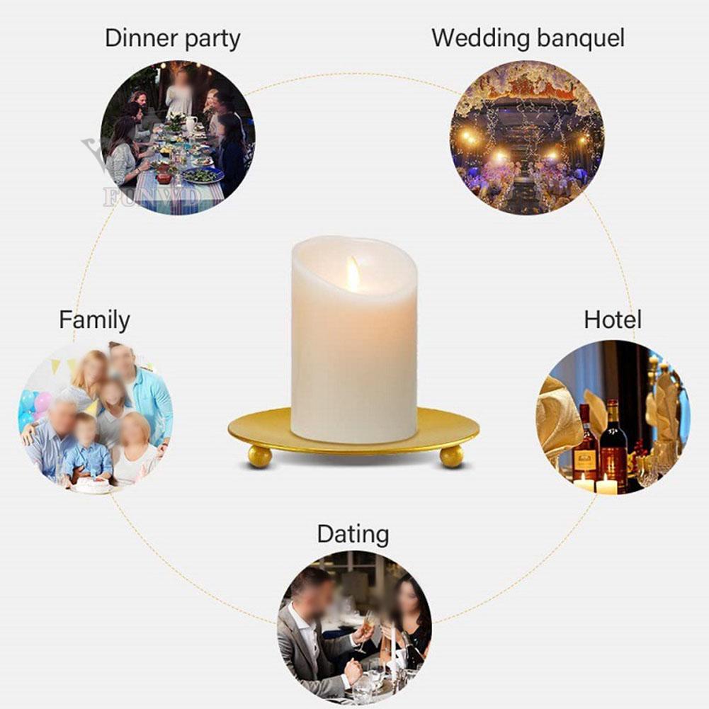 Đĩa Sắt Đựng Nến Thơm Trang Trí Tiệc Cưới / Giáng Sinh / Spa Mới