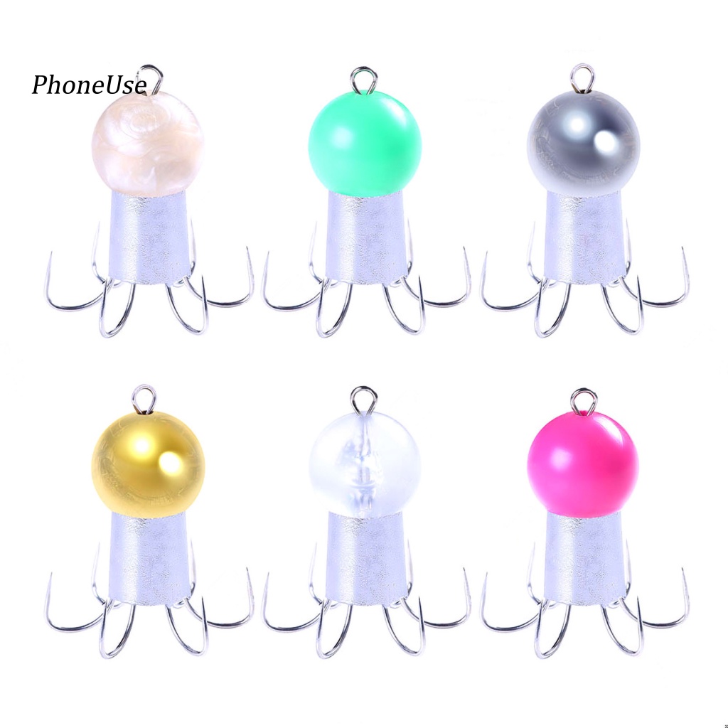 Bộ 6 Mồi Giả Câu Cá PU Hình Bạch Tuộc 62g Bằng Kim Loại Chống Ăn Mòn 8 Móc Câu