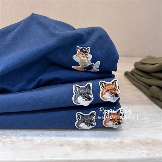 Áo Thun Ngắn Tay Thêu Hình Cáo Mặc Đầm 23MaisonKi Có Thẻ Treo Cho Nam Và Nữ