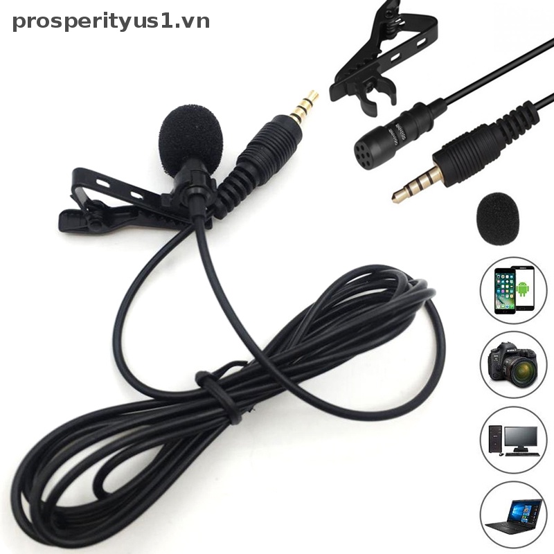 Micro prosperityus1] Jack Cắm 3.5mm Có Kẹp Tiện Dụng Cho Điện Thoại / Máy Tính