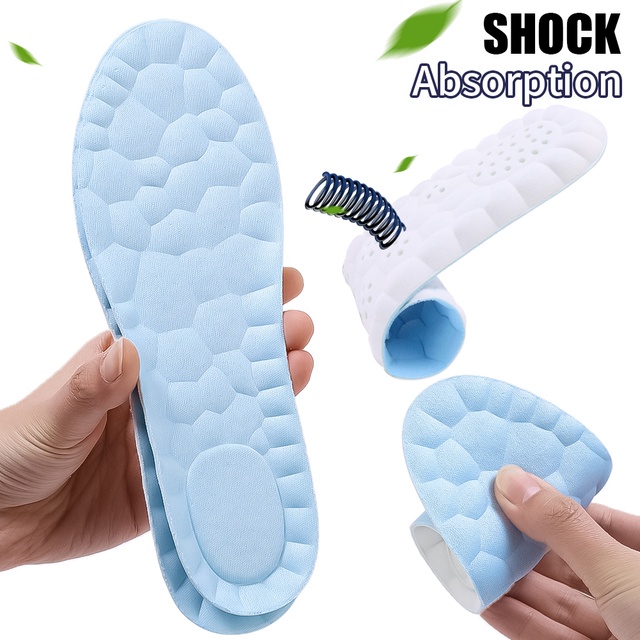 Miếng Lót Giày Thể Thao Bằng Cao Su Latex Mềm Mại 4D Thoáng Khí Độ Co Giãn Cao Chống Sốc Cho Nam Và Nữ