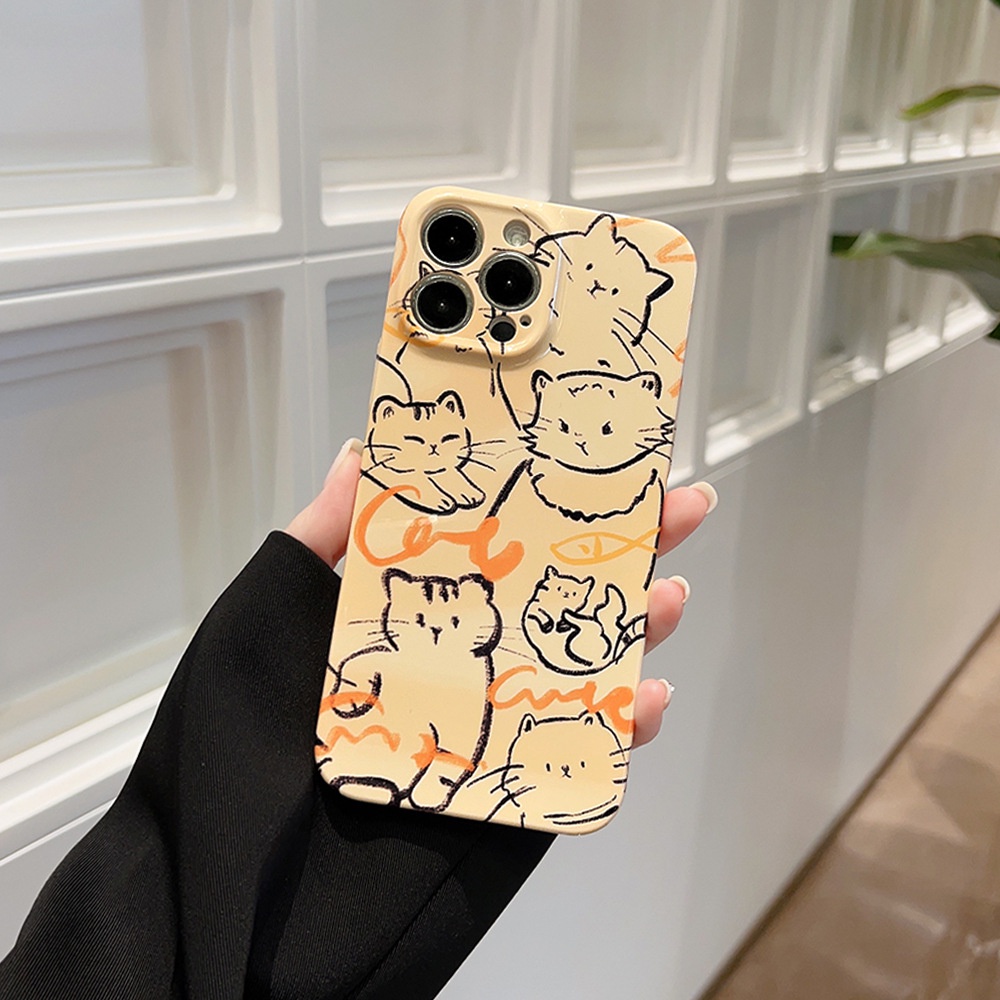 Ốp Điện Thoại Cứng Hình Mèo Graffiti Feilin Cho Iphone 14pro Max 13 12 11x 14