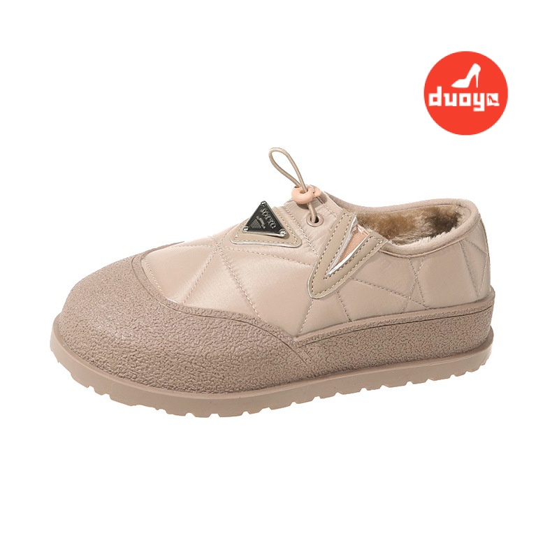 Duoya Giày Lười Lót Bông Dày Dặn Giữ Ấm Mùa Đông Phong Cách Mới 2022 Cho Nữ