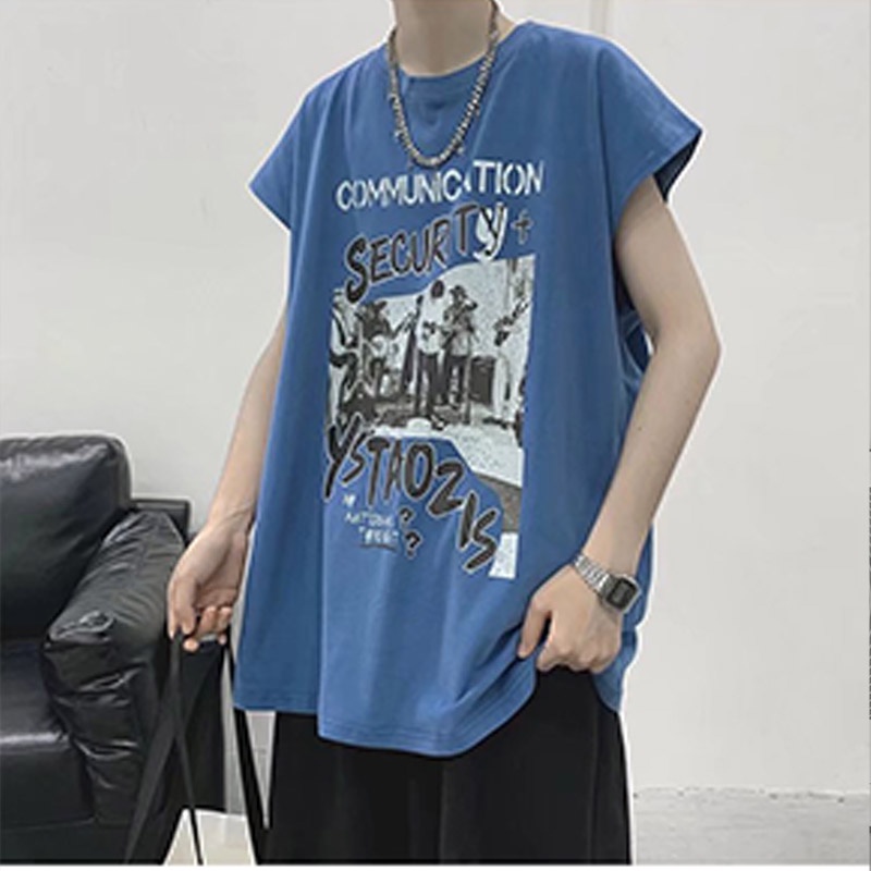 Áo thun unisex KYUSHUAD không tay dáng rộng phong cách hip hop thời trang thể thao cá tính size M-5XL