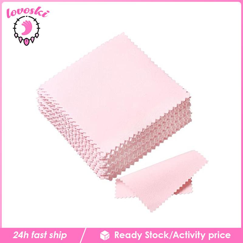 [Lovoski] Bộ 10 Khăn Lau Chùi Đánh Bóng Trang Sức Nhẫn Bạc
