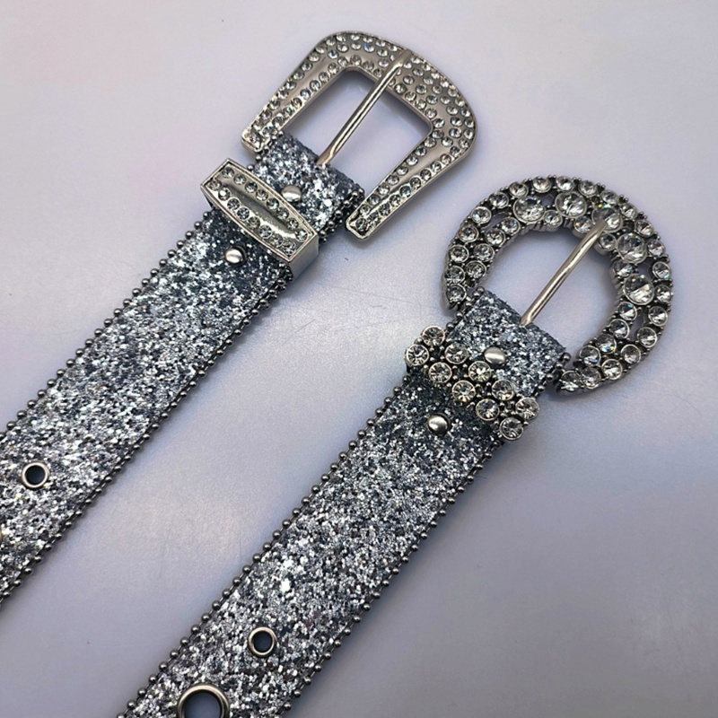 Thắt Lưng Đính Kim Sa Lấp Lánh Có Khóa Điều Chỉnh Được Toàn Diện Phong Cách Phương Tây