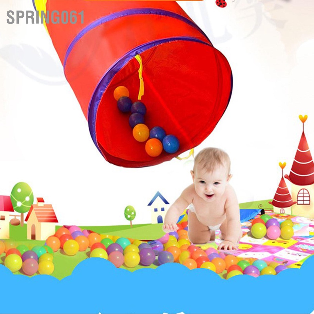 Spring061 Kids Play Tunnel Folding Vải Polyester Thiết bị tập bò cho bé ngoài trời