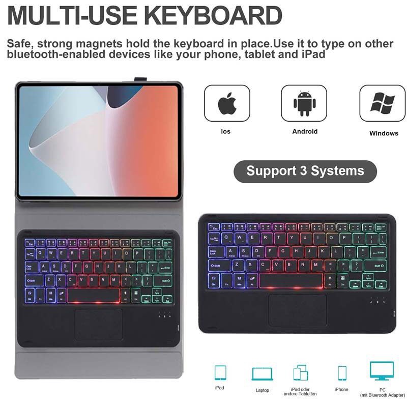 Bao Da Máy Tính Bảng Có Bàn Phím Từ Tính Cho Oppo Pad 2 11.61 inch 2023 / Ipad Air 10.36 inch 2022 / Oppo Pad 11 inch 2022