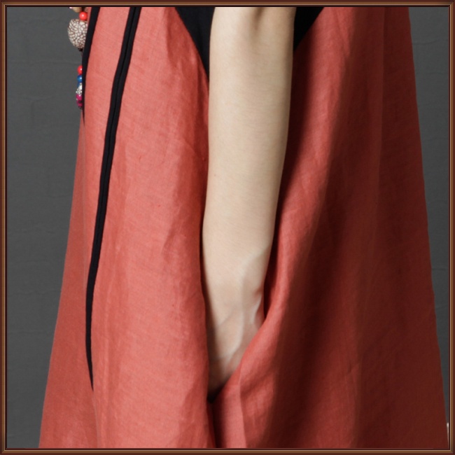 Đầm Cổ Tròn Size Lớn Phối Màu Thời Trang Mùa Hè Cho Nữ