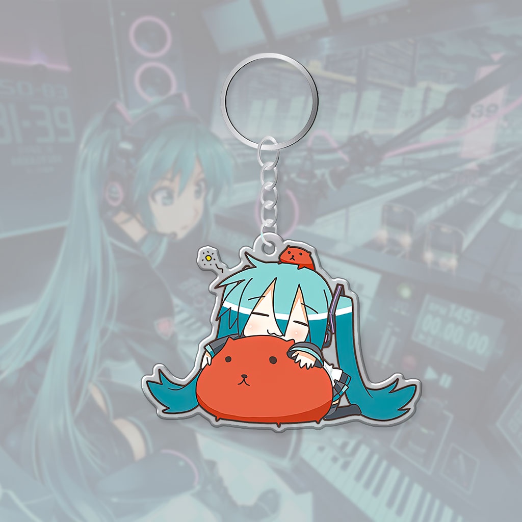 Móc khoá Hatsune Miku Gund Anime in hình nhân vật chibi cute trang trí túi xách balo làm quà tặng bạn bè người thân