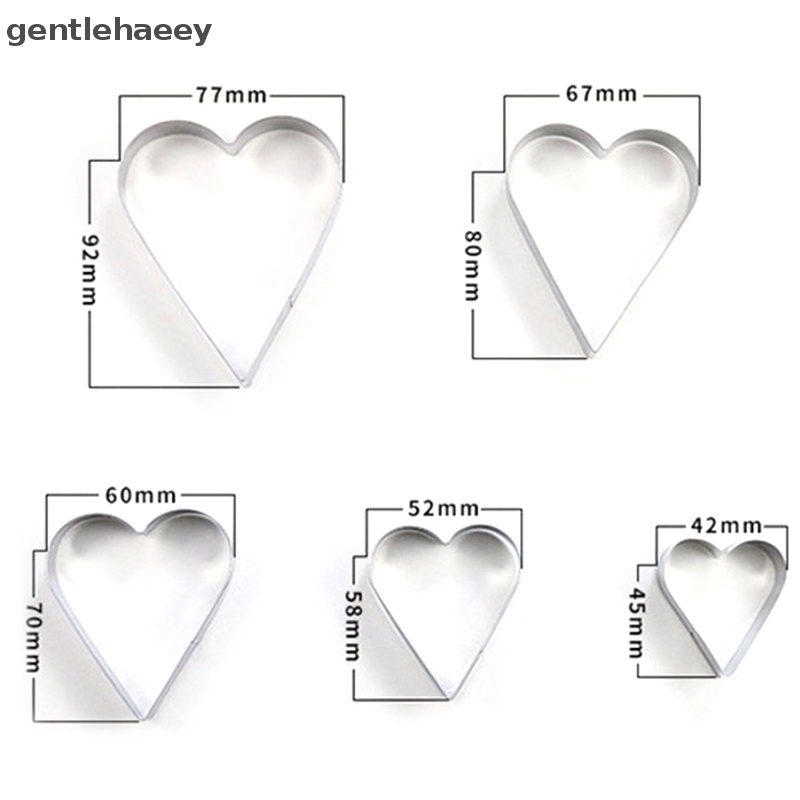 Bộ 5 Khuôn Cắt Kẹo Mềm Trang Trí Bánh Hình Trái Tim