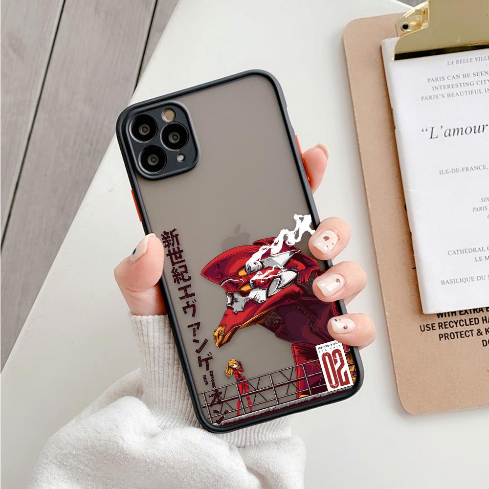Ốp Điện Thoại Màu Neon Genesis Evangelion Gundam 01 02 Cho iPhone 14 11 12 13 Plus Pro Max XR XS X 6 6s 7 8 SE 2020 2022 Plus Mini Max
