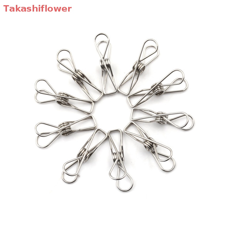 Set 10 Kẹp Treo Quần Áo Bằng Thép Không Gỉ Chất Lượng Cao