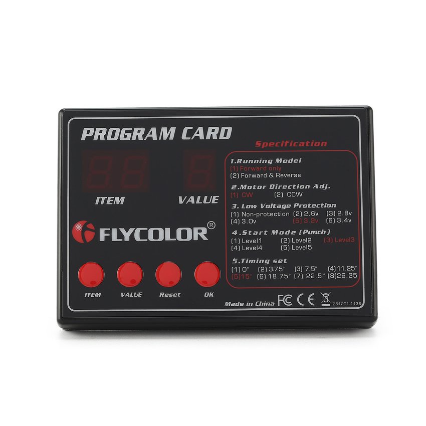FLYCOLOR FlyMonster Programing Program Card for RC Boats ESC Speed Controller