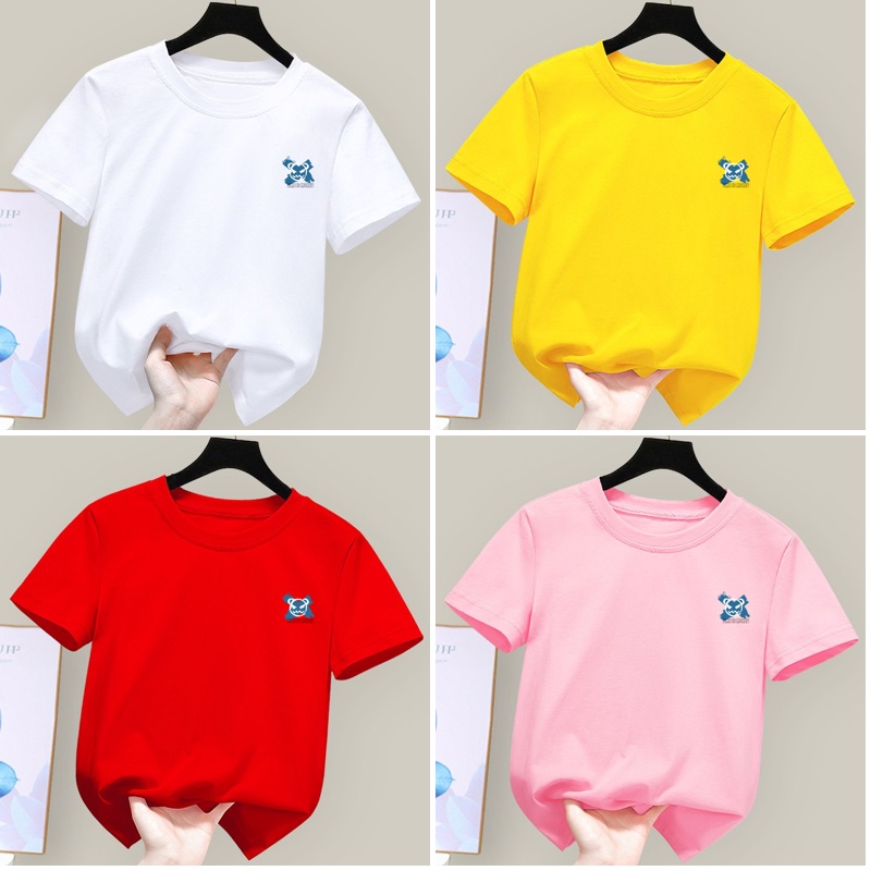 Áo Thun Cotton Màu Trắng In Họa Tiết Hoạt Hình Dễ Thương Cho Bé