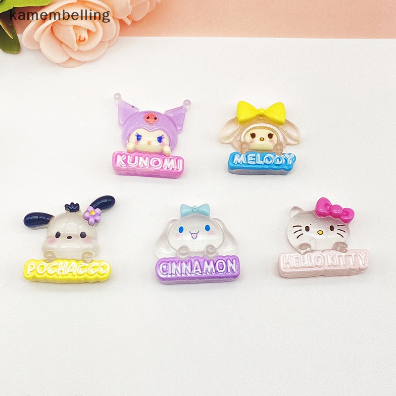 Bộ 2 Phụ Kiện Trang Trí Hình Cinnamoroll Hello Kitty Kuromi Bằng Nhựa Phát Quang DIY