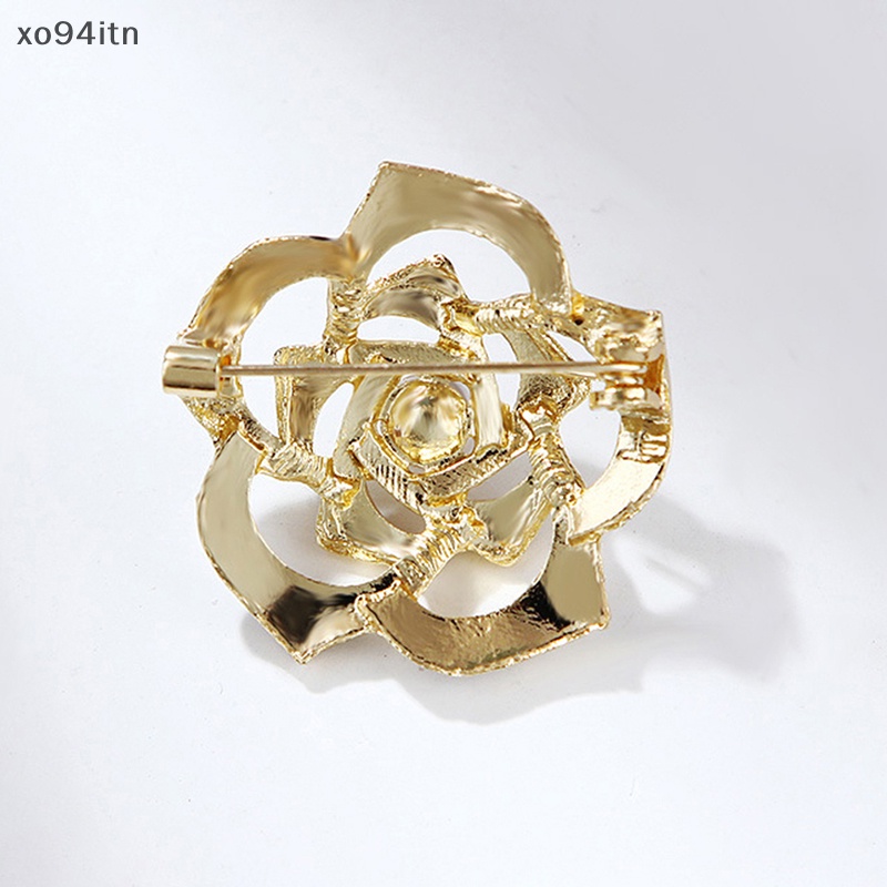 Ghim Cài Áo Hình Hoa Trà Đính Ngọc Trai Nhân Tạo Thời Trang