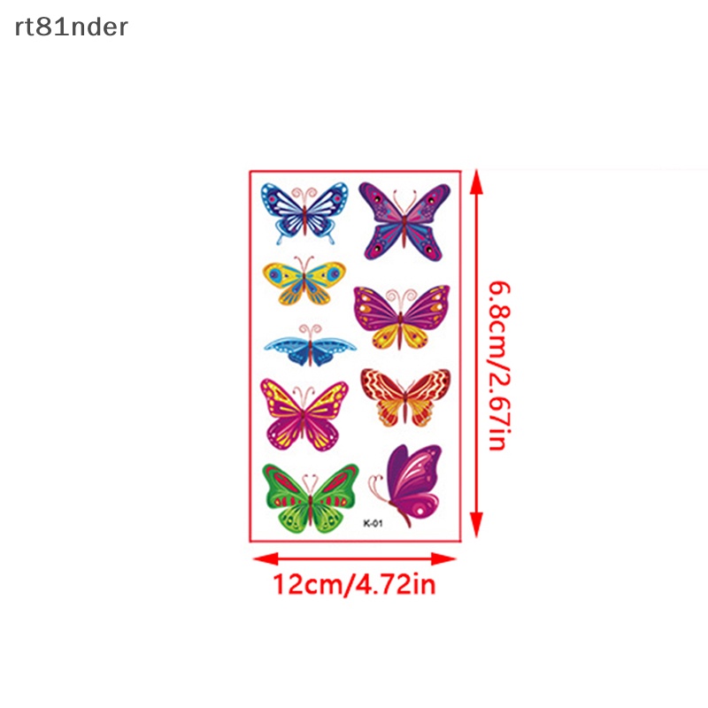Set 10 Hình Xăm Dán Chống Nước Hình Bướm Nhiều Màu Dễ Thương Cho Bé