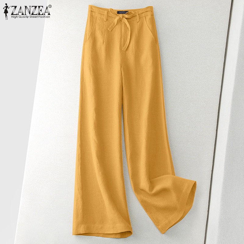 Zanzea Quần Yếm Cotton Ống Rộng Thời Trang Nữ Tính