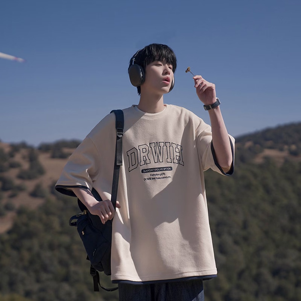 Áo Thun Tay Ngắn Cổ Tròn Dáng Rộng Thời Trang Mùa Hè Cho Nam