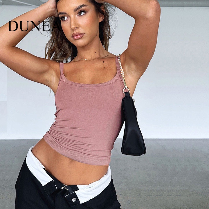 DUNEA Áo Kiểu Trễ Vai Dáng Ngắn Thời Trang Quyến Rũ Cho Nữ