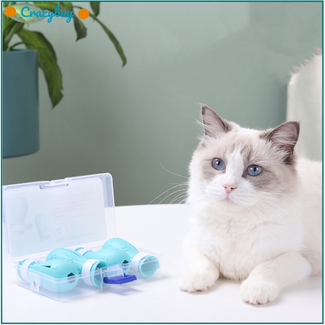 Cr Set 4 Vỏ Bọc Chân Mèo Bằng Silicon Chống Trượt Chống Cào Có Thể Điều Chỉnh