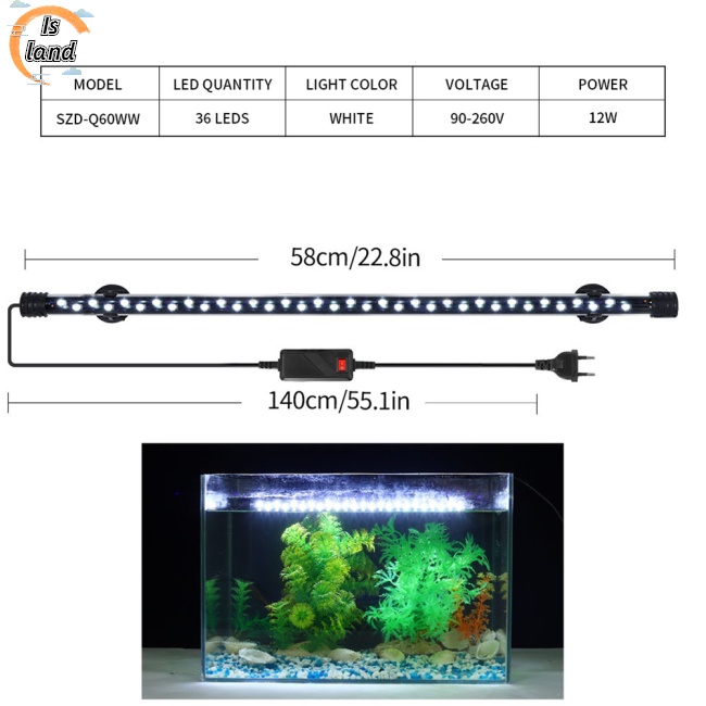 Đèn Led 3 Bóng Ánh Sáng Cao Chống Nước Trang Trí Bể Cá