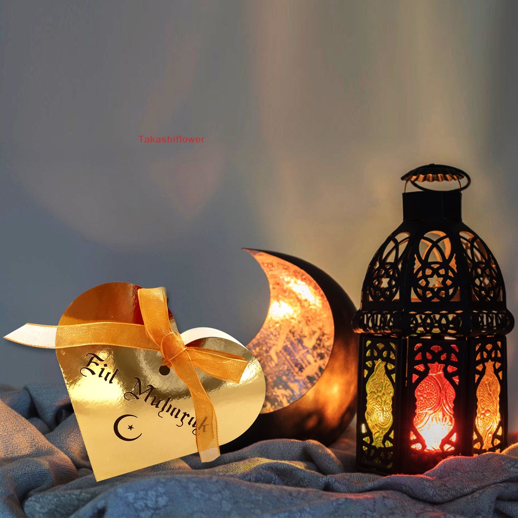 Hộp Giấy Đựng Kẹo In Họa Tiết Eid Mubarak Kiểu Hồi Giáo Dùng Làm Quà Tặng