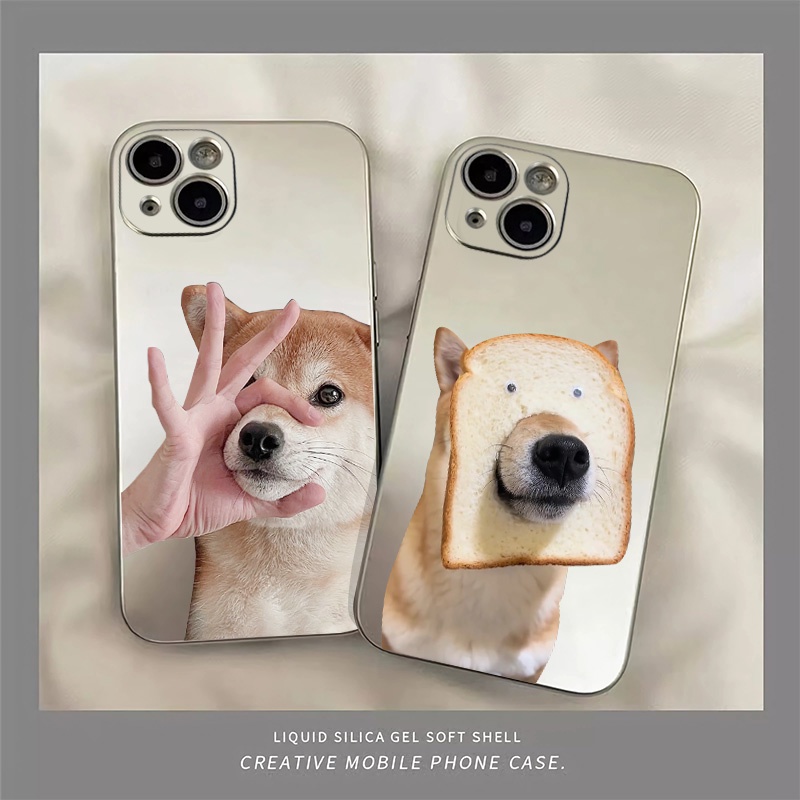 Ốp Điện Thoại TPU Silicon Chống Sốc Mạ Điện Hình Chú Cún Cho IPhone 14 13 12 Pro Max 11 XS XR X 8 7 6S Plus